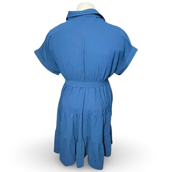 JASAMBAC Button Down Shirt Dress Collared Elastic Waist Flowy Pockets Size 2X - Picture 10 of 10